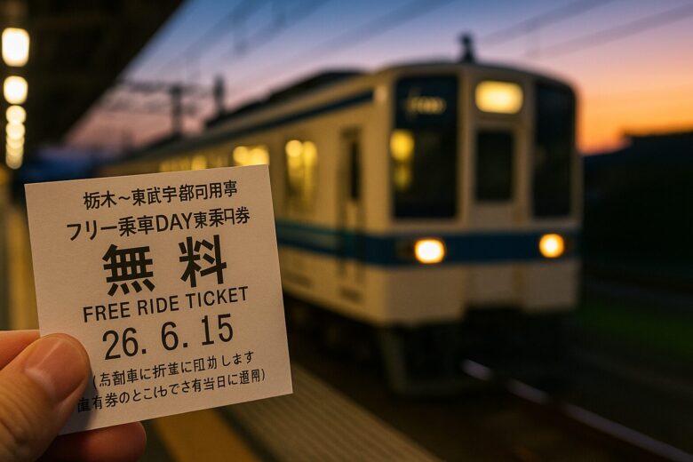 東武宇都宮線のフリー乗車券（イメージ）