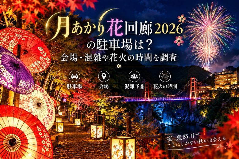 月あかり花回廊2026の駐車場は？会場・混雑や花火の時間を調査